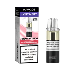 Strawberry Raspberry Cherry Ice Lost Mary X Hawcos PRO MAX 7000 PODs